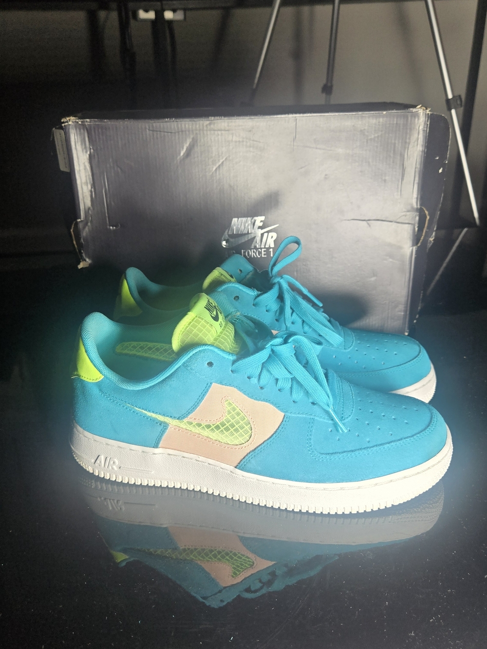 NIKE AIR FORCE 1 '07 LV8 ORACLE AQUA GHOST GREEN CK4383 300 sz 9.5 Men/sz 11 Wom